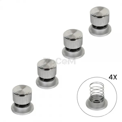 Комплект ручек (4шт) варочной поверхности с хромированной каймой. Серебро. Универсальные